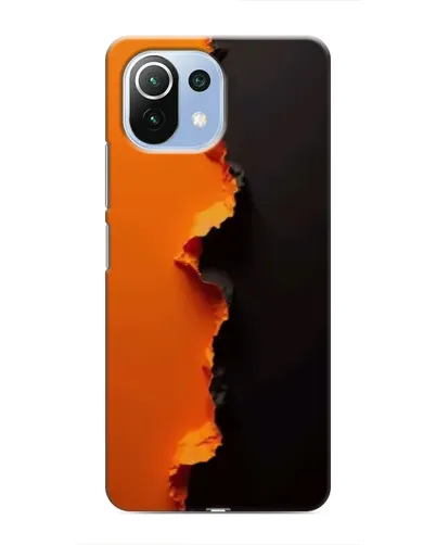 Чехол для Xiaomi Mi 11i с картинкой «Оранжевый разлом»