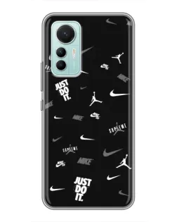 Чохол для Xiaomi Mi 12 Lite з картинкою «Nike Black Pattern» Чохол для Xiaomi Mi 12 Lite з картинкою «Nike Black Pattern»