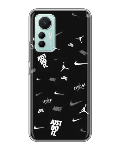 Чехол для Xiaomi Mi 12 Lite с картинкой «Nike Black Pattern»