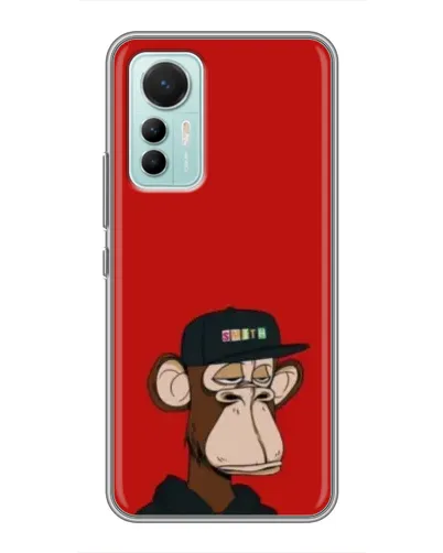 Чехол для Xiaomi Mi 12 Lite с картинкой «Bored Ape — красный фон»