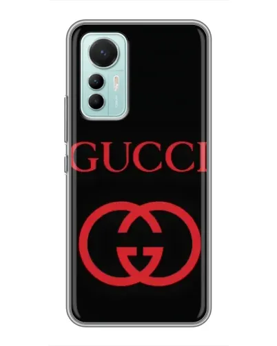 Чехол для Xiaomi Mi 12 Lite с картинкой «Gucci — красный логотип»