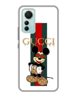 Чехол для Xiaomi Mi 12 Lite с картинкой «Микки Маус Gucci — полосы»