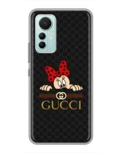 Чехол для Xiaomi Mi 12 Lite с картинкой «Минни Маус Gucci — черный»