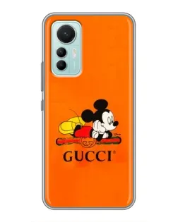 Чехол для Xiaomi Mi 12 Lite с картинкой «Микки Маус Gucci — оранж»