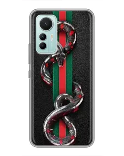Чехол для Xiaomi Mi 12 Lite с картинкой «Gucci — змея на полосе»