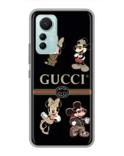 Чехол для Xiaomi Mi 12 Lite с картинкой «Gucci — герои Disney и монограмма»