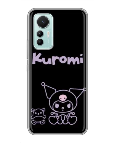 Чехол для Xiaomi Mi 12 Lite с картинкой «Kuromi — черный минимализм»