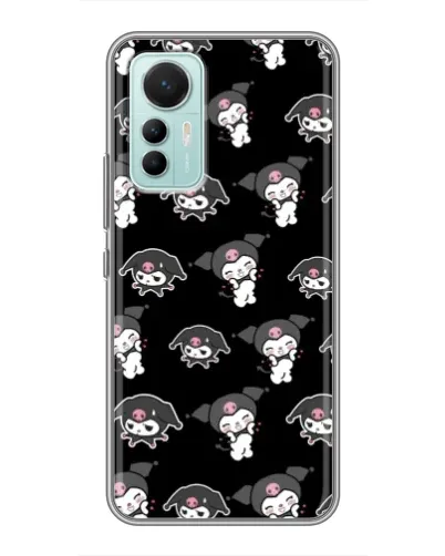 Чехол для Xiaomi Mi 12 Lite с картинкой «Черный паттерн Kuromi»