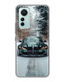Чохол для Xiaomi Mi 12 Lite з картинкою «BMW у зимовому лісі»
