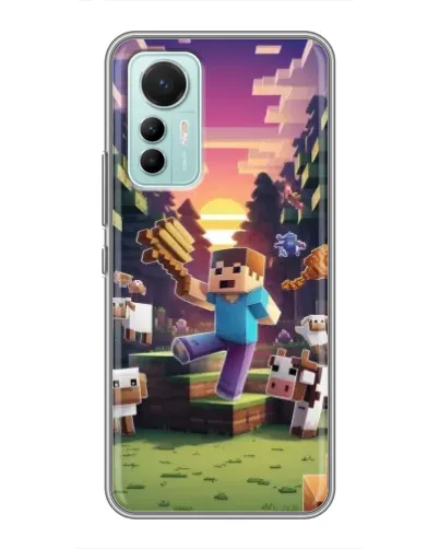 Чехол для Xiaomi Mi 12 Lite с картинкой «Стив на ферме» Чехол для Xiaomi Mi 12 Lite с картинкой «Стив на ферме»