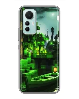 Чохол для Xiaomi Mi 12 Lite з картинкою «Minecraft лісовий пейзаж»