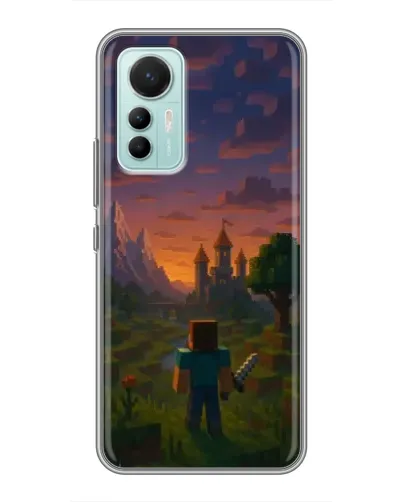 Чехол для Xiaomi Mi 12 Lite с картинкой «Стив у башни» Чехол для Xiaomi Mi 12 Lite с картинкой «Стив у башни»