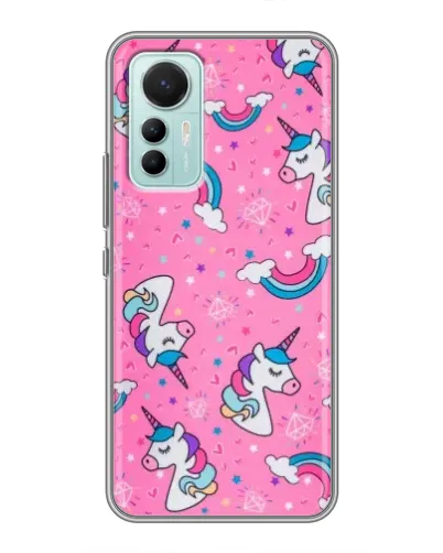 Чехол для Xiaomi Mi 12 Lite с картинкой «Unicorn паттерн розовый» Чехол для Xiaomi Mi 12 Lite с картинкой «Unicorn паттерн розовый»