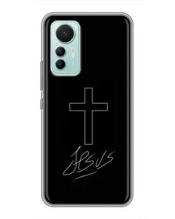 Чехол для Xiaomi Mi 12 Lite с картинкой «Графический крест Jesus» Чехол для Xiaomi Mi 12 Lite с картинкой «Графический крест Jesus»