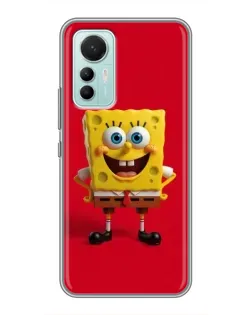 Чехол для Xiaomi Mi 12 Lite с картинкой «Спанч Боб на красном»