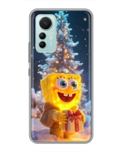 Чехол для Xiaomi Mi 12 Lite с картинкой «Рождественский Спанч Боб»