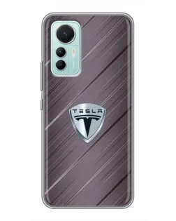 Чехол для Xiaomi Mi 12 Lite с картинкой «Металлическая текстура Tesla» Чехол для Xiaomi Mi 12 Lite с картинкой «Металлическая текстура Tesla»