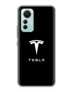 Чехол для Xiaomi Mi 12 Lite с картинкой «Tesla White Logo» Чехол для Xiaomi Mi 12 Lite с картинкой «Tesla White Logo»