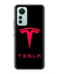 Чехол для Xiaomi Mi 12 Lite с картинкой «Tesla Red Logo» Чехол для Xiaomi Mi 12 Lite с картинкой «Tesla Red Logo»