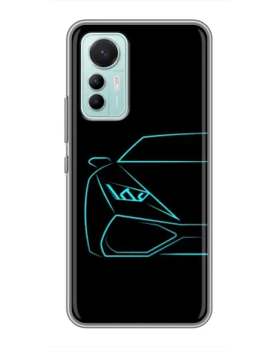 Чехол для Xiaomi Mi 12 Lite с картинкой «Голубой силуэт Lamborghini» Чехол для Xiaomi Mi 12 Lite с картинкой «Голубой силуэт Lamborghini»