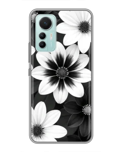 Чехол для Xiaomi Mi 12 Lite с картинкой «Монохромные астры»