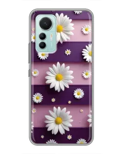 Чехол для Xiaomi Mi 12 Lite с картинкой «Ромашки на фиолетовом»