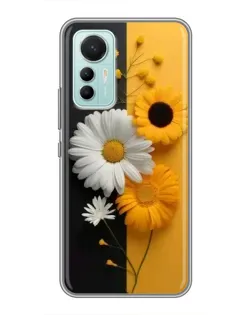 Чехол для Xiaomi Mi 12 Lite с картинкой «Подсолнух и ромашка»