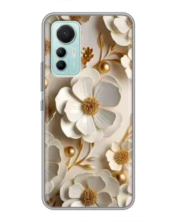 Чехол для Xiaomi Mi 12 Lite с картинкой «Белие бумажние  цвети»