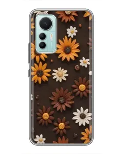 Чехол для Xiaomi Mi 12 Lite с картинкой «Узор из маленьких подсолнухов»