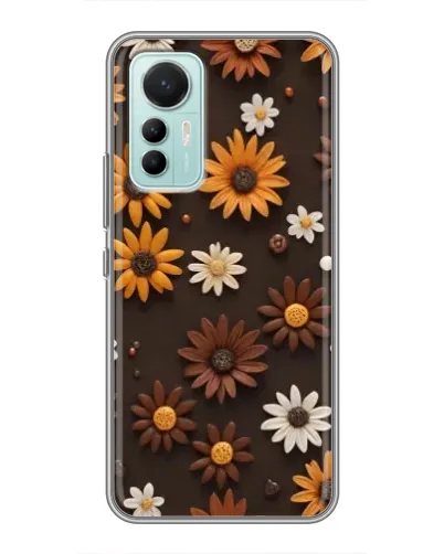 Чехол для Xiaomi Mi 12 Lite с картинкой «Узор из маленьких подсолнухов»