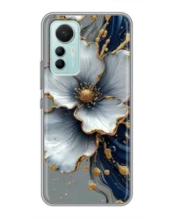 Чехол для Xiaomi Mi 12 Lite с картинкой «Белый цветок и золотой флюид»