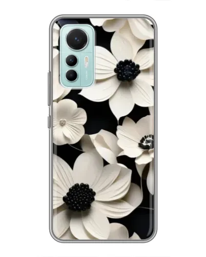Чехол для Xiaomi Mi 12 Lite с картинкой «Объемные белые цветы»