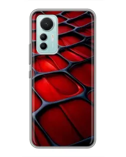 Чехол для Xiaomi Mi 12 Lite с картинкой «Красная глянцевая сетка»