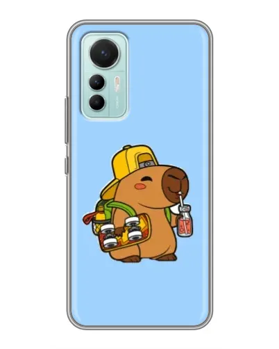 Чехол для Xiaomi Mi 12 Lite с картинкой «Капибара на скейте»