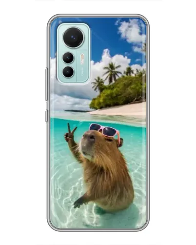 Чехол для Xiaomi Mi 12 Lite с картинкой «Капибара на море»