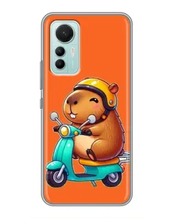 Чохол для Xiaomi Mi 12 Lite з картинкою «Капібара на скутері»