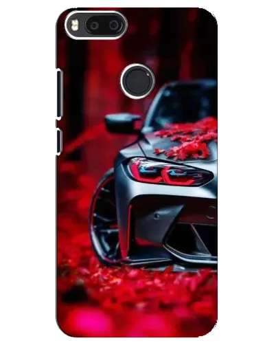 Чехол для Xiaomi Mi A1 / Mi 5X с картинкой «Спортивная BMW и цветы»
