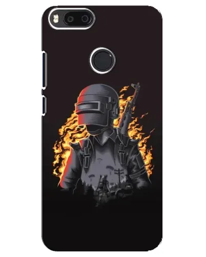 Чехол для Xiaomi Mi A1 / Mi 5X с картинкой «PUBG — огненный силуэт»