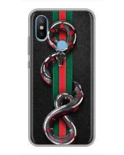 Чехол для Xiaomi Mi6X с картинкой «Gucci — змея на полосе» Чехол для Xiaomi Mi6X с картинкой «Gucci — змея на полосе»
