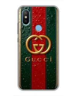 Чехол для Xiaomi Mi6X с картинкой «Gucci — фирменная полоса и золото» Чехол для Xiaomi Mi6X с картинкой «Gucci — фирменная полоса и золото»
