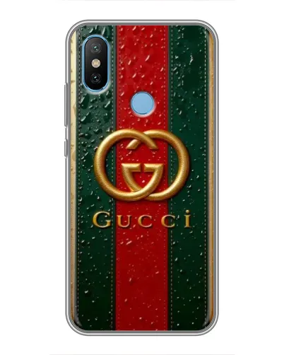 Чехол для Xiaomi Mi6X с картинкой «Gucci — фирменная полоса и золото» Чехол для Xiaomi Mi6X с картинкой «Gucci — фирменная полоса и золото»