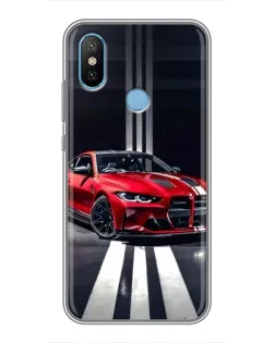 Чехол для Xiaomi Mi6X с картинкой «Красная BMW на дороге»