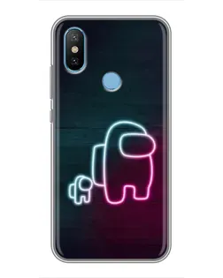 Чехол для Xiaomi Mi6X с картинкой «Among Us неон-арт» Чехол для Xiaomi Mi6X с картинкой «Among Us неон-арт»