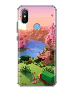 Чехол для Xiaomi Mi6X с картинкой «Розовое дерево Minecraft»