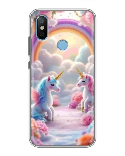 Чехол для Xiaomi Mi6X с картинкой «Радуга и единороги»