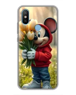 Чехол для Xiaomi Mi6X с картинкой «Микки с тюльпанами»