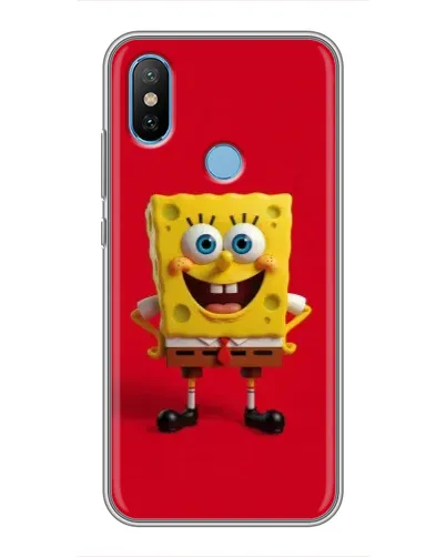 Чехол для Xiaomi Mi6X с картинкой «Спанч Боб на красном»