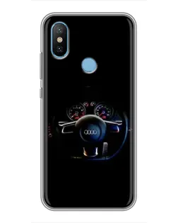 Чехол для Xiaomi Mi6X с картинкой «Салон Audi — руль»