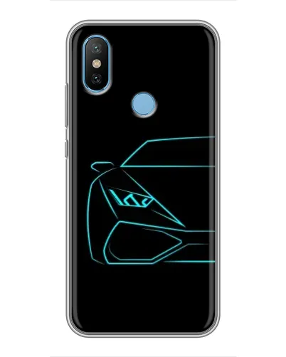 Чехол для Xiaomi Mi6X с картинкой «Голубой силуэт Lamborghini»