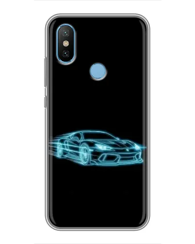 Чехол для Xiaomi Mi6X с картинкой «Неоновый контур Lamborghini»